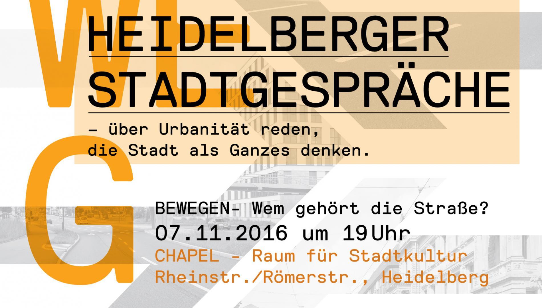 Heidelberger Stadtgespräche – über Urbanität reden, die Stadt als Ganzes denken.